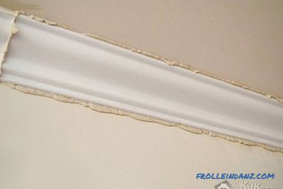 Kako lijepiti plafonski stalak - lijepimo filete + foto