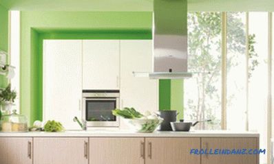 Pistacija boje u unutrašnjosti - kuhinja, dnevni boravak ili spavaća soba i kombinacija s drugim bojama