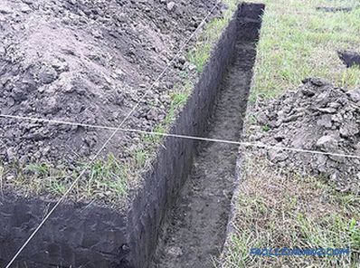 Kako kopati rov za temelj, vodovod
