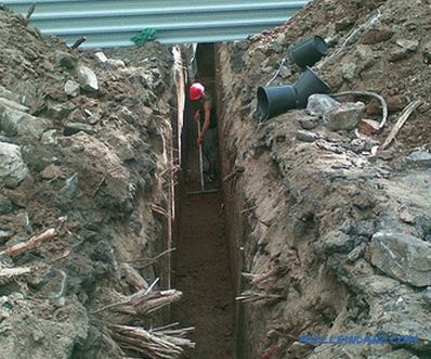 Kako kopati rov za temelj, vodovod