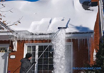 Kako ukloniti snijeg s krova vlastitim rukama